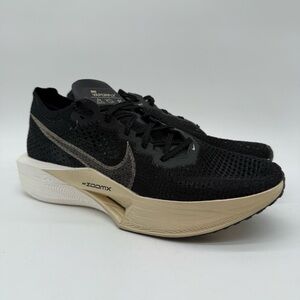 Nike ZoomX VaporFly Next% 3 Black Metallic Gold Mens Size 9.5 Shoes DV4129 001